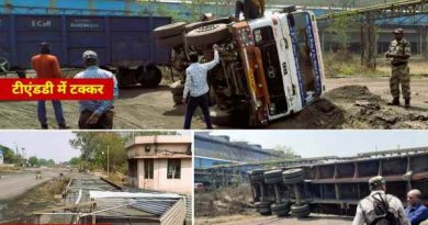 BSP Accident goods train-truck collision, drivers life saved