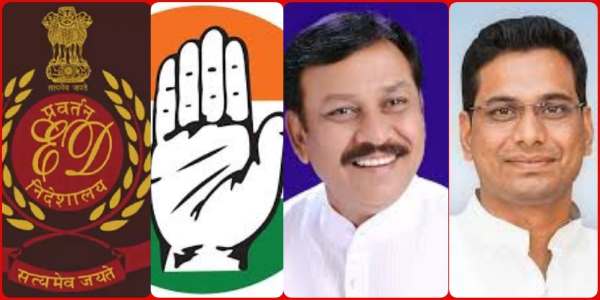 Congressmen raging against ED action on MLA Devendra, uproar at MP Vijay Baghel's residence