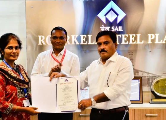 RSP and BSL director in-charge Atanu Bhowmik first encouraged, then handed over the certificate