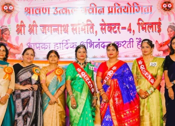 Shravan Utkal Queen Competition Manini Rath, Sharada Sahu and Saila Dalai winners at Jagannath Temple