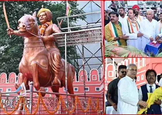 CM Bhupesh Baghel installed the statue at the place where Veernarayan Singh was martyred, a gift of 132 crores to Raipur