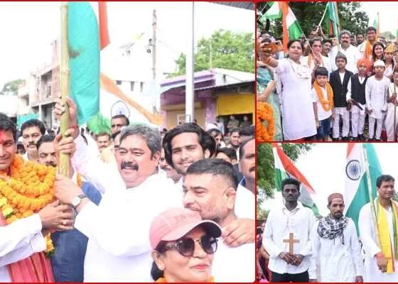 Glimpses of all religions seen in the 76 km tiranga yatra, MLA Devendra spent the night at Shaheed Udyan and Ram Mandir