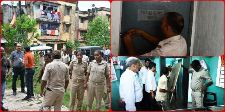 Bokaro-Steel-Plant-vacated-7-houses-from-encroachers-police-station-staff-had-written-on-the-door-1