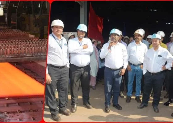 Plate mill of Bhilai Steel Plant created a record, CGM of many departments arrived to congratulate the workers