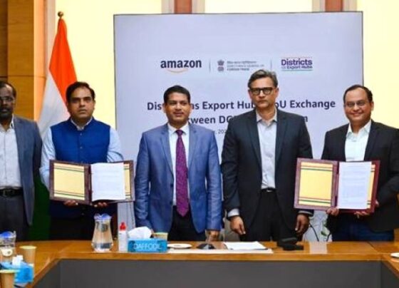 Commerce Ministry: MoU signed with Amazon, with e-commerce companies to promote exports from the districts of the country