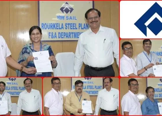 Officials of Finance Department of SAIL RSP honored and rewarded well