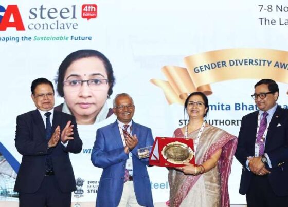 SAIL Rourkela Steel Plant GM Sumita Bhattacharya receives ISA Wings of Steel Award