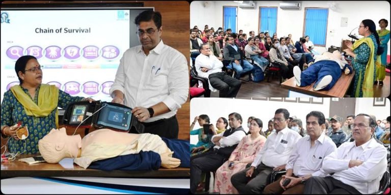 Bhilai-Steel-Plant-Employees-and-officers-learned-the-signs-of-heart-attack-chest-pressure-and-rescue-breath