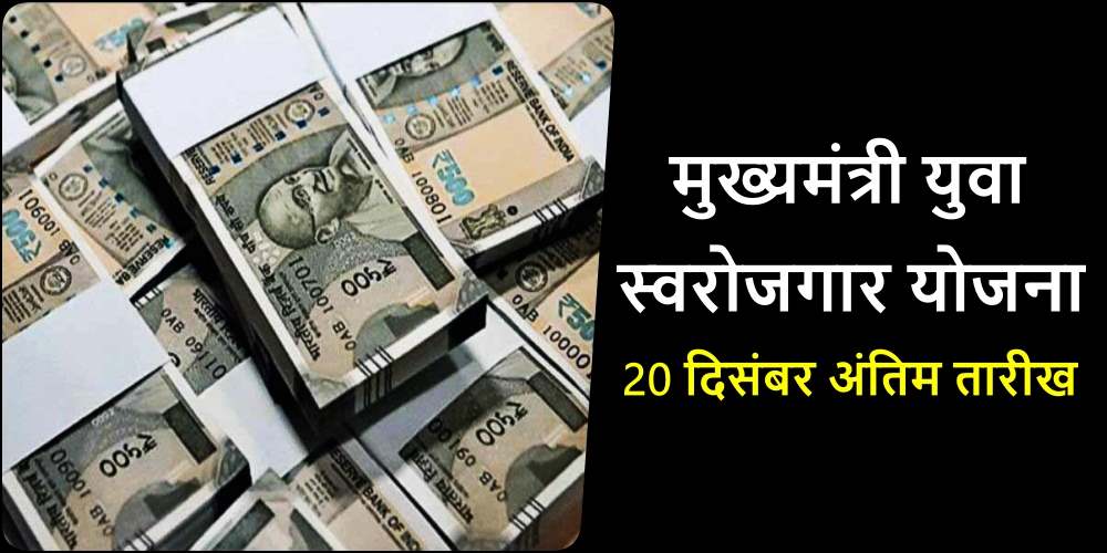 मुख्यमंत्री युवा स्वरोजगार योजना: 25 लाख तक लेना है लोन तो 20 दिसम्बर तक कीजिए आवेदन