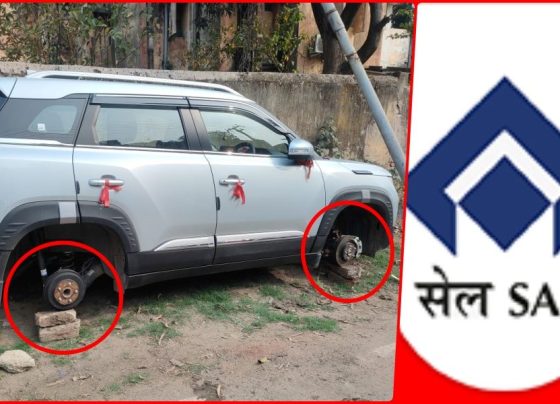 Bokaro Steel Plant: Thieves took away all four wheels from the cars of 2 employees