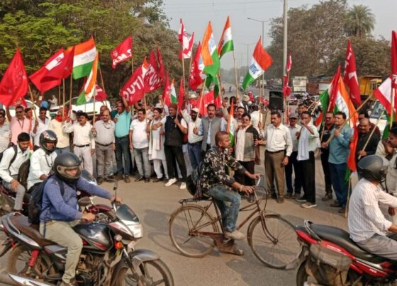 Joint union of Bhilai Steel Plant in support of farmers, cursed PM Modi, BJP, IT cell