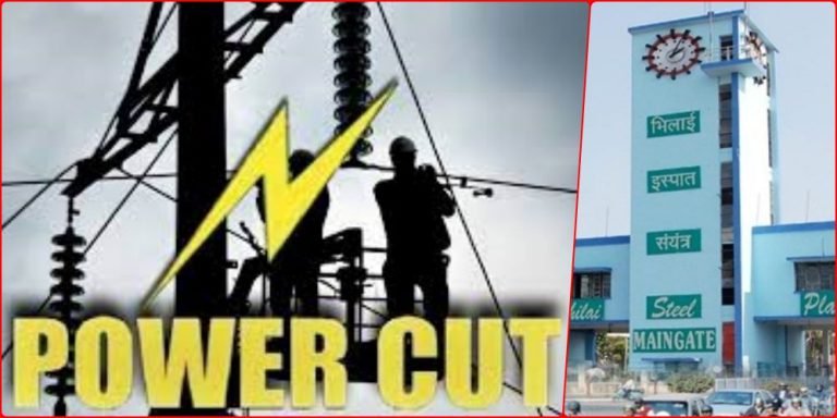 Accident-in-Bhilai-Township-JCB-collides-with-electric-pole-power-failure-in-Sector-5