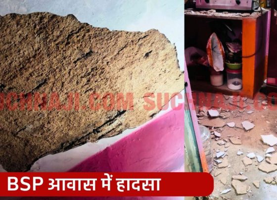 Bhilai Steel Plant: Plaster of ceiling of dilapidated house in Sector 2 broke and fell, created chaos, life saved