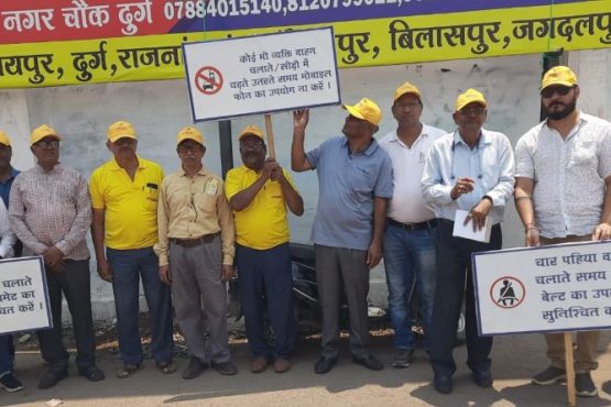Road safety awareness campaign at intersections of Durg-Bhilai
