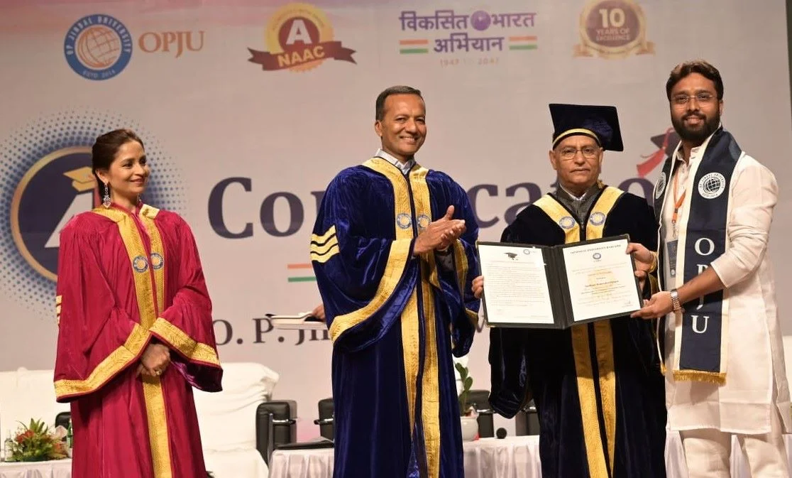 OP Jindal University: 21 gold, 22 silver and 20 bronze medals given through Naveen Jindal in the fourth convocation ceremony