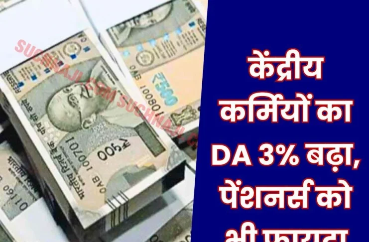 Big News: DA increased by 3%, benefit to 49.18 lakh central employees and 64.89 lakh pensioners