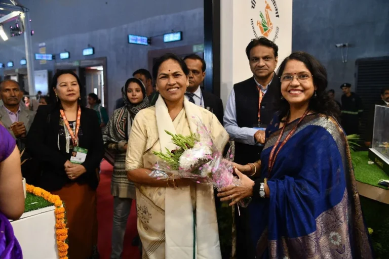 Minister of State for Micro, Small and Medium Enterprises Shobha Karandlaje reached International Trade Fair