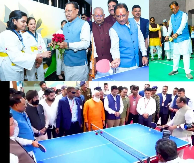 The Chief Minister tried his hands at table tennis, squash and badminton along with Deputy Chief Minister Arun Sao at the Sports Complex