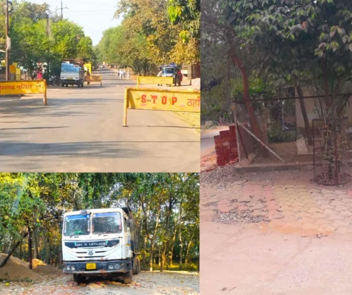 Encroachment on the land of Bhilai Steel Plant HUDCO, cut trees and broke the boundary of Sector 9 Hospital(1) Encroachment on the land of Bhilai Steel Plant HUDCO, cut trees and broke the boundary of Sector 9 Hospital