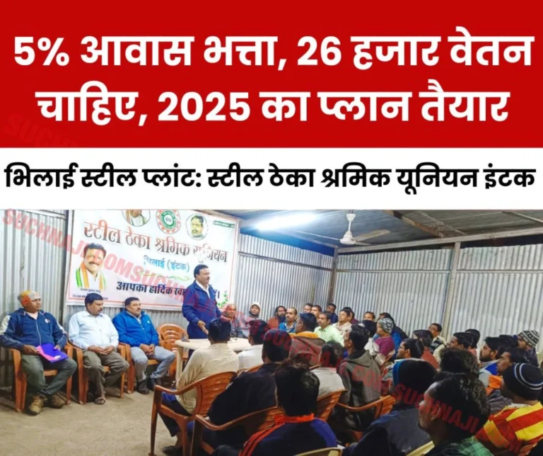 INTUC Contract Union Contract workers in Rourkela Steel Plant are getting 5 housing allowance, demand raised in BSP, want 26 thousand salary
