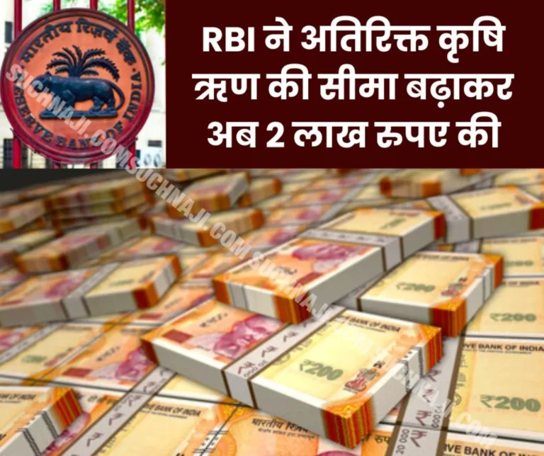 Reserve Bank of India: RBI increased the limit of additional agricultural loan from Rs 1.6 lakh to Rs 2 lakh