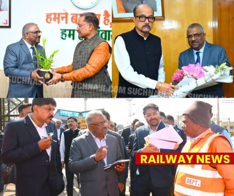 South East Central Railway: GM Tarun Prakash on inspection of Bilaspur-Raipur section, meets CM-Governor