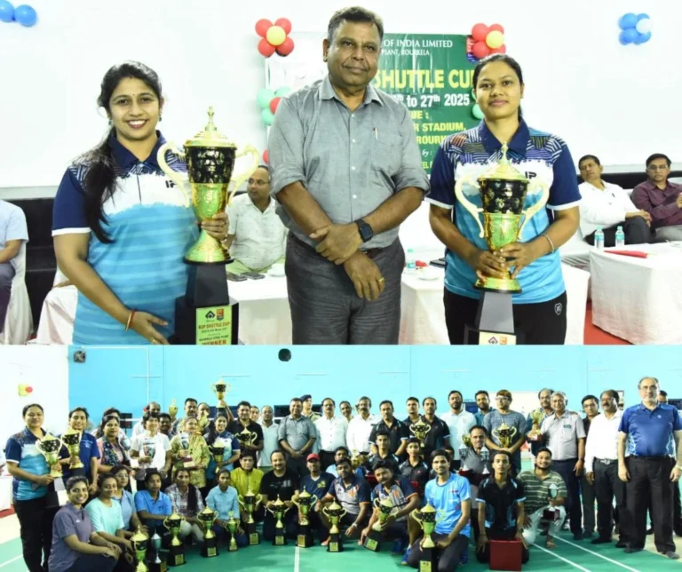Rourkela Steel Plant employees and officers showed their talent in badminton tournament