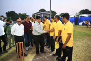 SAIL RAIL Friendship Cricket Match URM RCL RITES RSM women and men players hit fours and sixes DIC bowled
