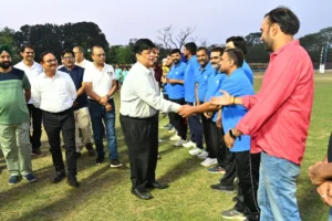 SAIL RAIL Friendship Cricket Match URM RCL RITES RSM women and men players hit fours and sixes DIC bowled