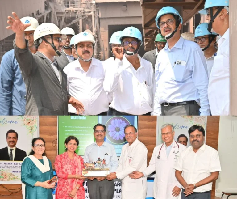 Acting DIC Manish Raj Gupta visits Bhilai Steel Plant, Sector 9 Hospital, Rawghat and Rajhara