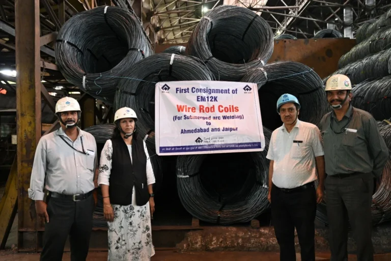 Bhilai Steel Plant's wire rod mill manufactured EM 12 grade plain wire rod and sent it to Ahmedabad