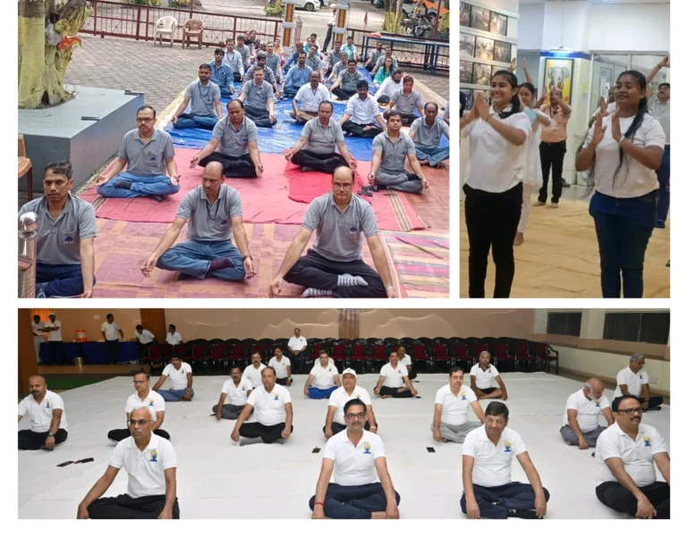 On International Yoga Day 2025, personnel from Bhilai Steel Plant to mine were seen in yoga posture