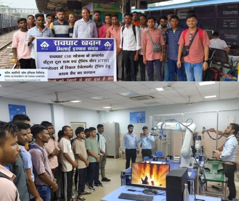 SAIL-Bhilai Steel Plant sent the first batch of youth from Rawghat to Bhubaneswar for training