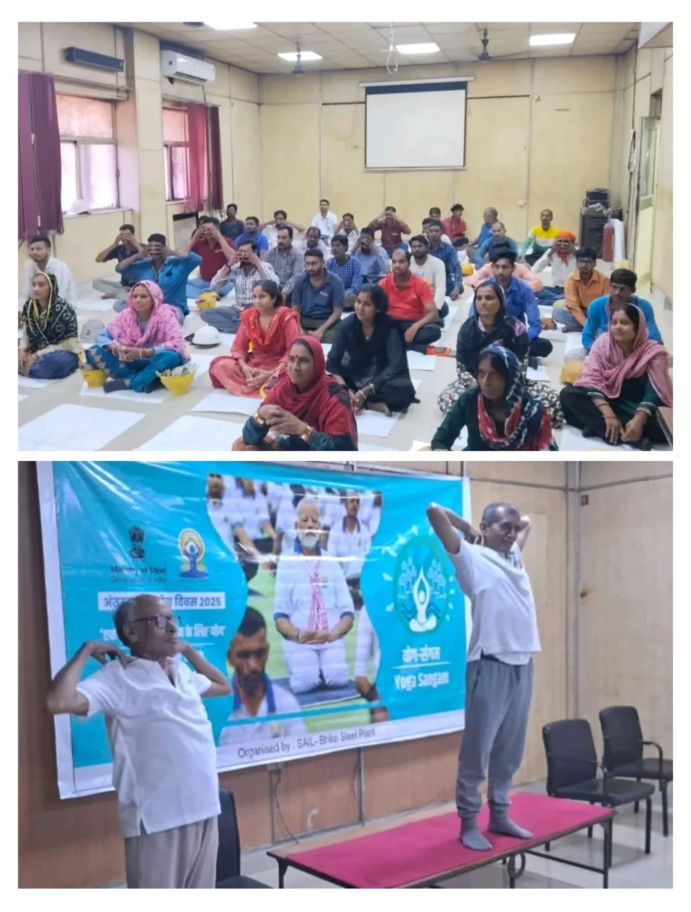 Workers were seen doing yoga with officials in BSPs coke oven CCD