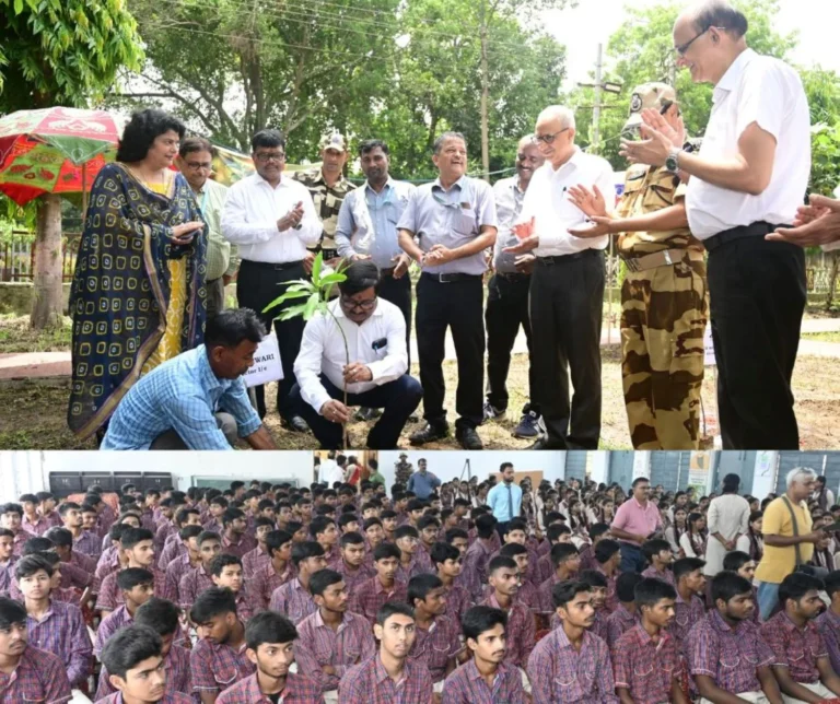 DIC and ED of Bokaro Steel Plant planted saplings in the water supply department and school
