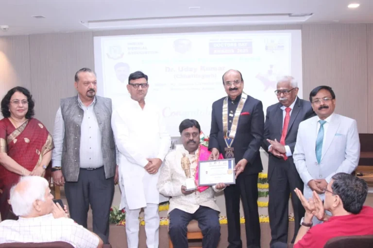 Dr. Uday, head of the Burn Ward of Sector 9 Hospital, received the National Award