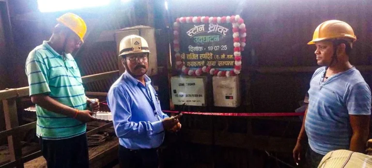 New stone thrower system inaugurated at BSPs Sinter Plant-3 from in-house resources