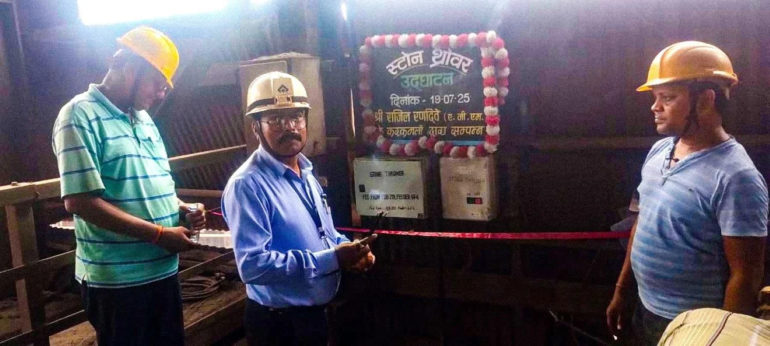 New stone thrower system inaugurated at BSPs Sinter Plant-3 from in-house resources