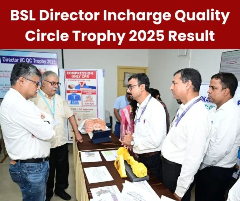 Bokaro Steel Plant Results of Director Incharge Quality Circle Trophy 2025 Declared in BSL