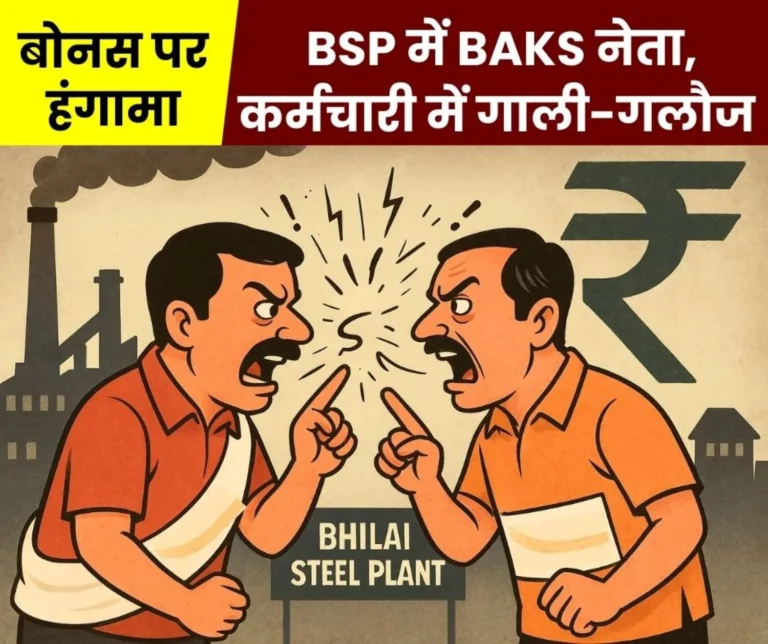 bsp-workers-clashed-inside-the-plant-over-sail-bonus-with-baks-general-secretary-and-employees-exchanging-verbal-abuse-and-pushing