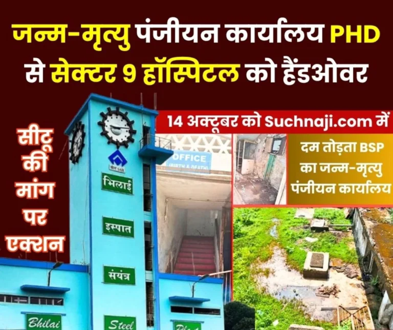 All Records from 1958, including 4 Employees, have been Handed over to the Birth and Death Registration Office at Sector 9 Hospital. Shaila Srivastava New Registrar