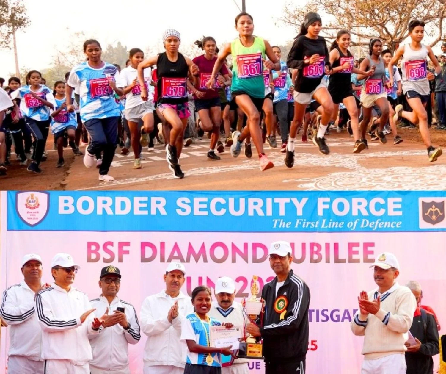 BSF Diamond Jubilee Run 2025 Results Declared Ashutosh Bind, Rukhmani Sahu First Patriotism Seen in the Race