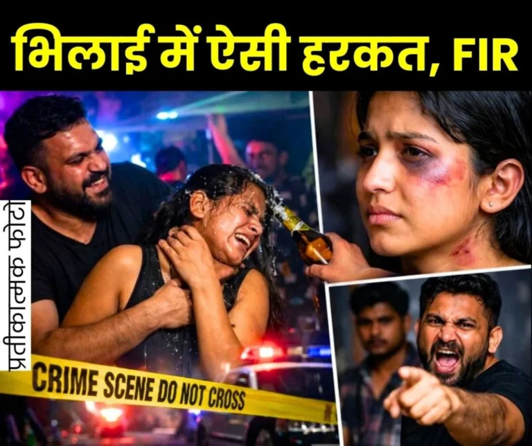 Bhilai Crime Girl molested Beer thrown at her Strangled Threatened FIR