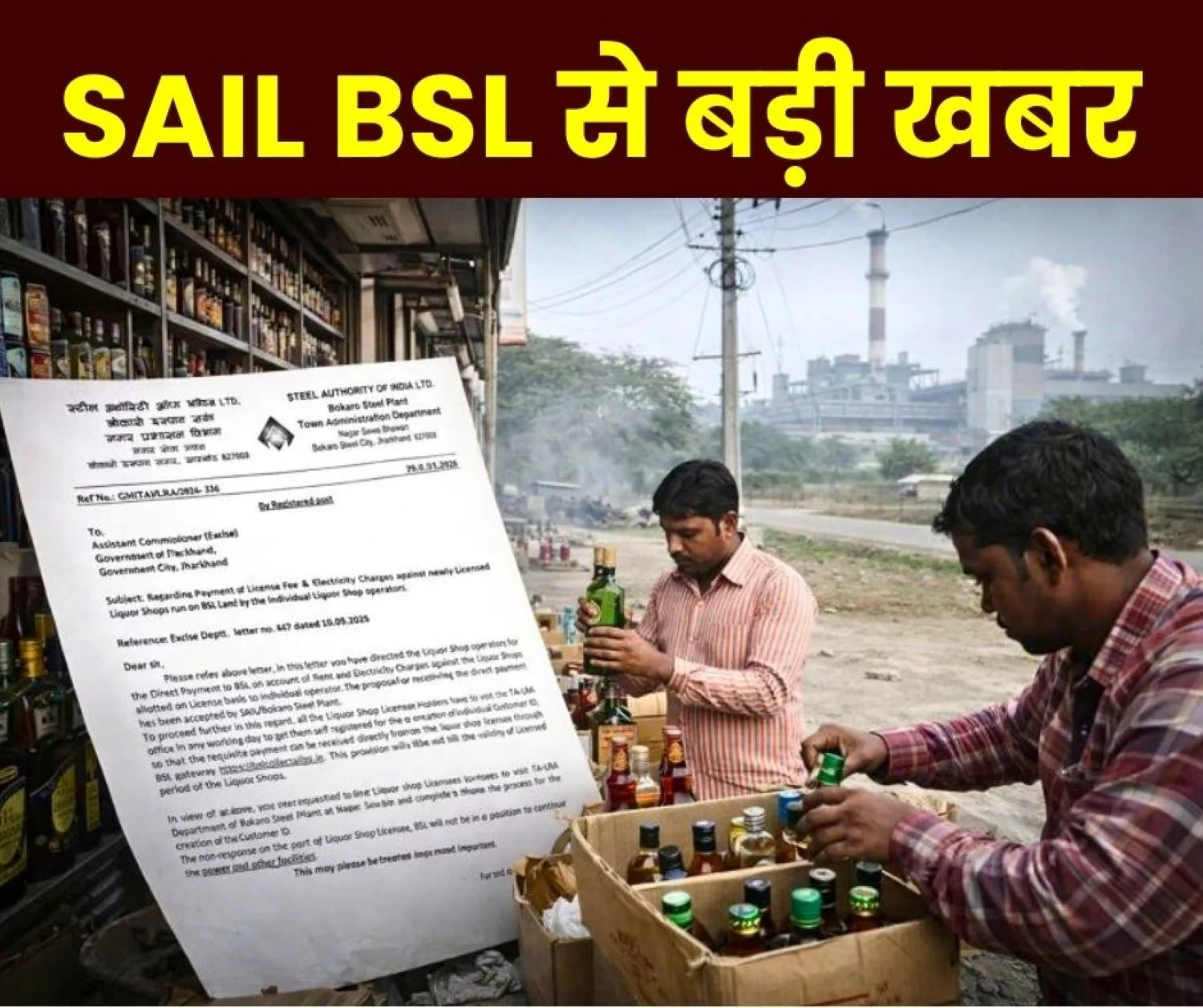 Bokaro Steel Plant to Take Action Against Liquor Vendors over 1 Crore Rupees in Outstanding Dues Threatens Eviction