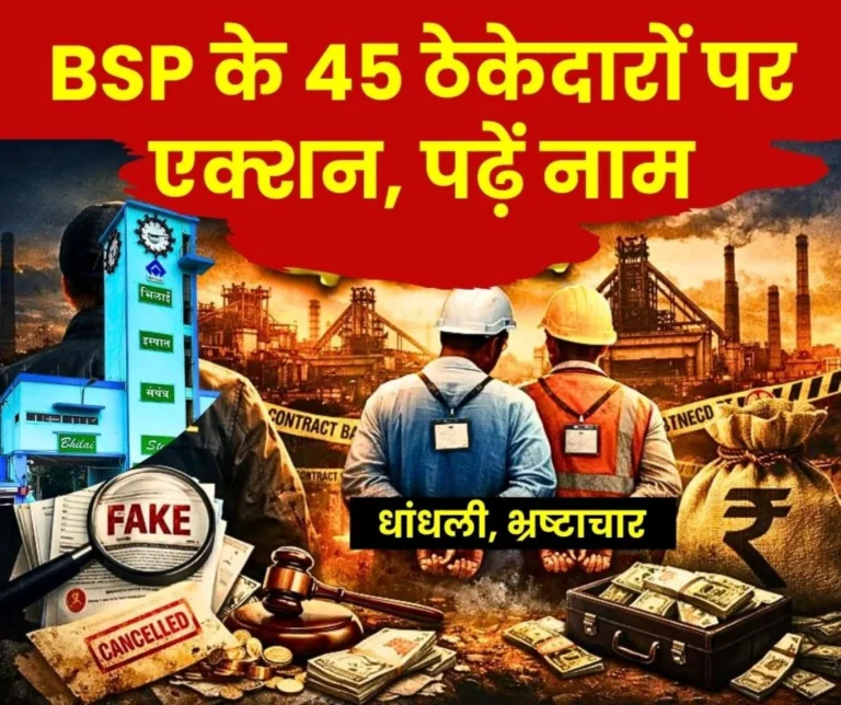 Breaking News 35 Contractors of Bhilai Steel Plant Banned 21 Suspended, Accused of Fraud Rigging, Exploitation (1)