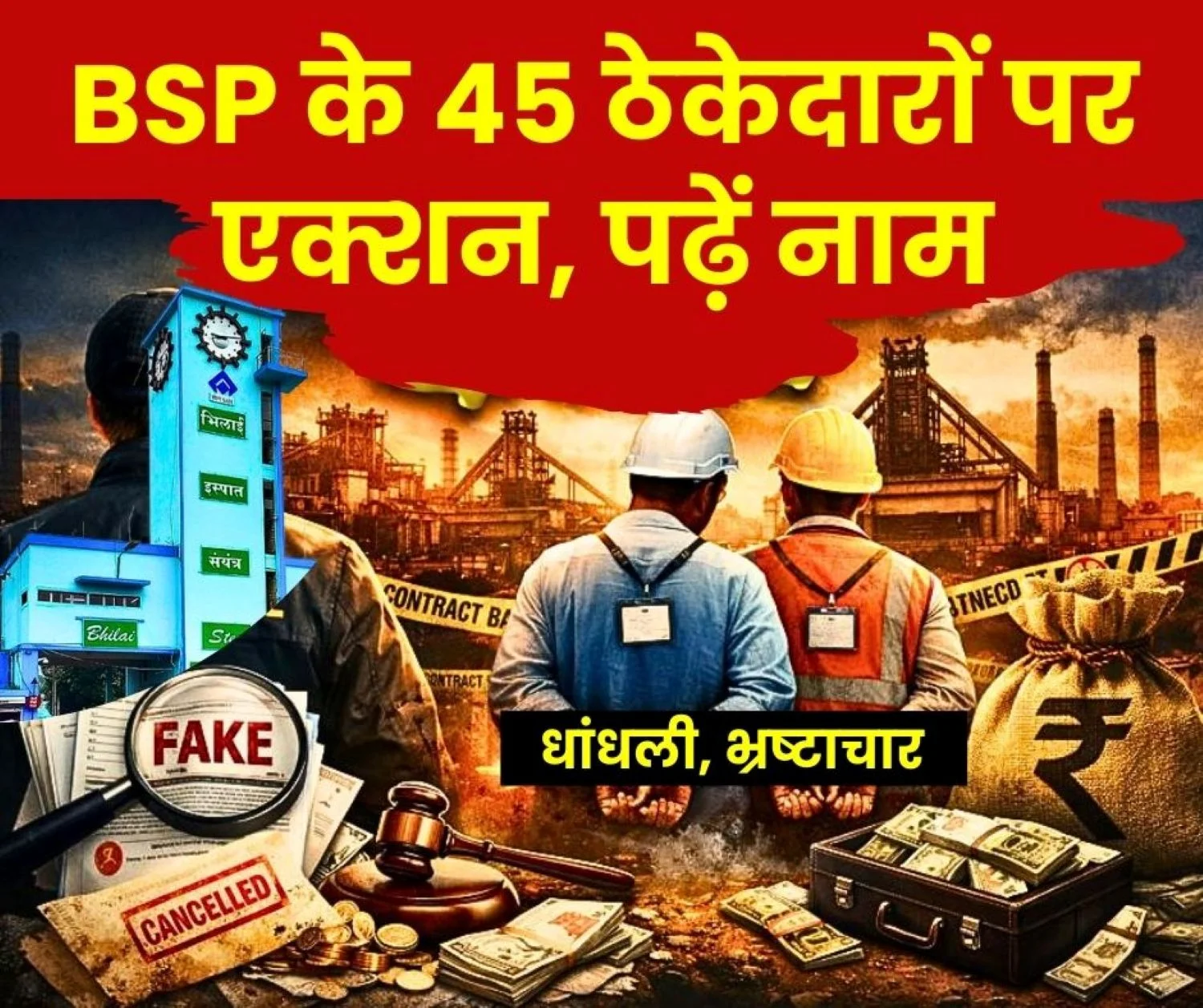 Breaking News 35 Contractors of Bhilai Steel Plant Banned 21 Suspended, Accused of Fraud Rigging, Exploitation (1)