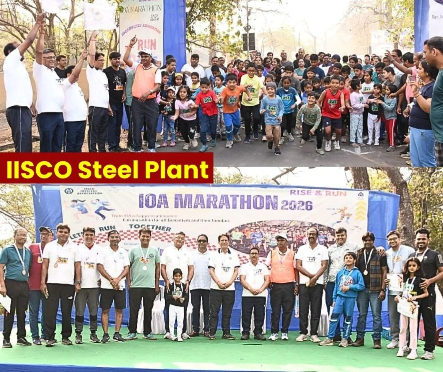 IOA Marathon 2026 IISCO Steel Plant officials Run With Their Wives and Children