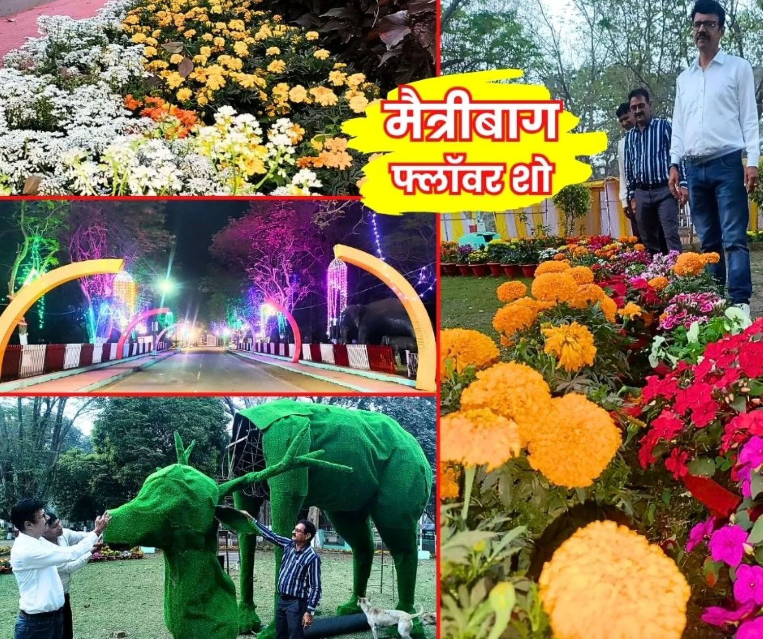 Maitribag Flower Show Come to See the 30-Foot-Tall Barasingha, Lions and the Flower Garden on February 8th, Participate and Win Prizes