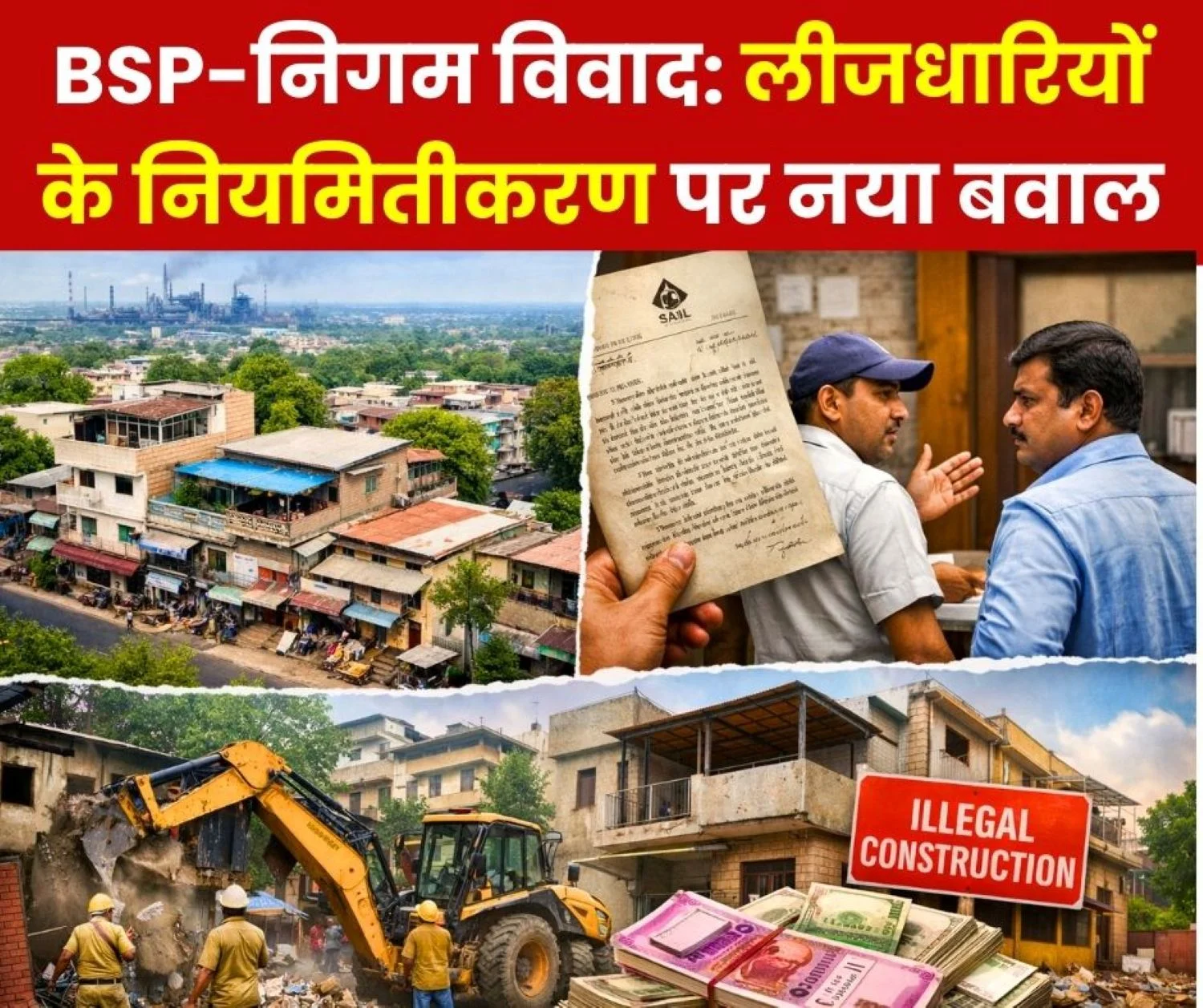 Regarding the illegal Sonstruction of Houses, Shops and Buildings in Bhilai Township the Municipal Corporation said – Regularize Them Read the Old Letter of BSP