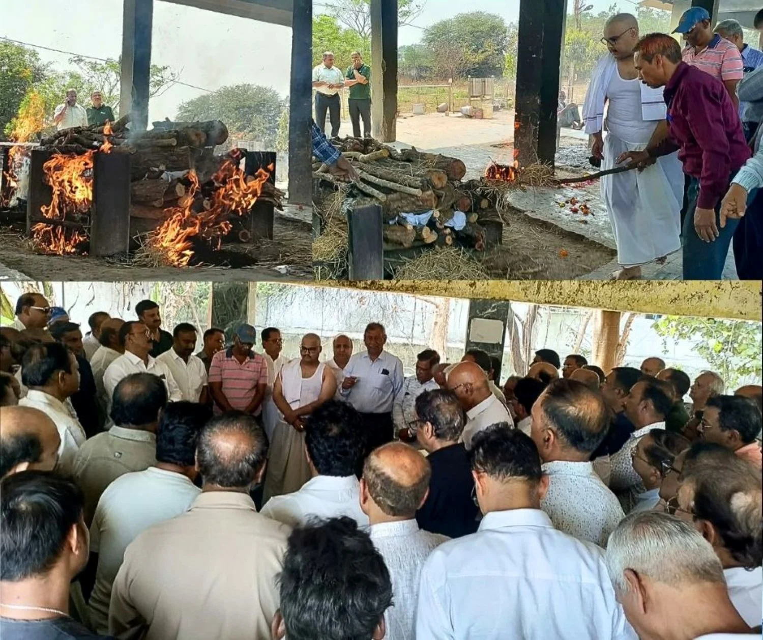 The last rites of former BSP ED Works BMK Bajpai were performed former MD CEO Director along with employees and officers arrived to pay tribute